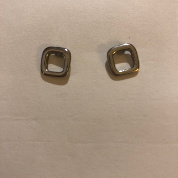 😻5/$15 Banana Republic silver-color studs square hollow - Picture 2 of 3